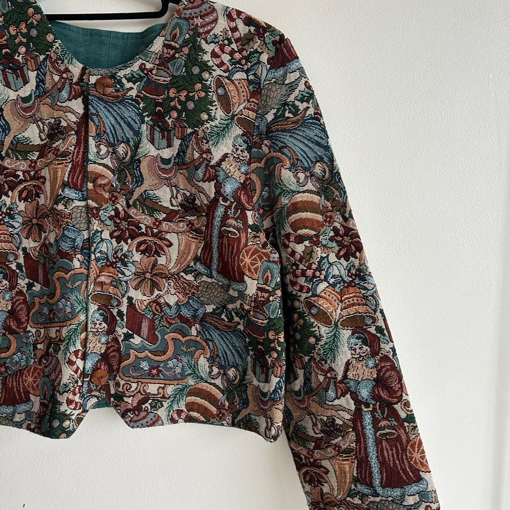 Vintage tapestry Christmas jacket